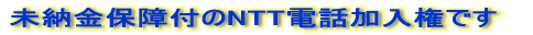 未納金保障付のNTT電話加入権です  